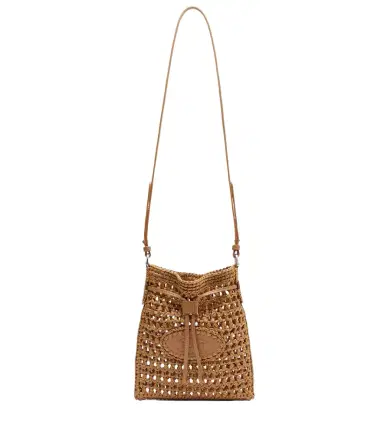 Tod's EBL Mini raffia-effect bucket bag | Thumbnail 1 Tod's EBL Mini raffia-effect bucket bag | Thumbnail 1