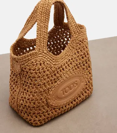 Tod's Logo leather-trimmed raffia top-handle bag | Thumbnail 3 Tod's Logo leather-trimmed raffia top-handle bag | Thumbnail 3