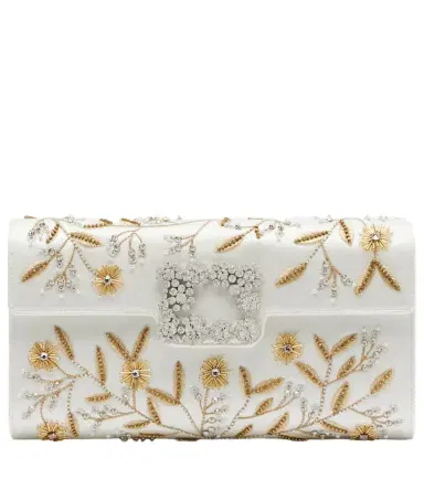 Roger Vivier Efflorescence embellished satin clutch | Thumbnail 1 Roger Vivier Efflorescence embellished satin clutch | Thumbnail 1