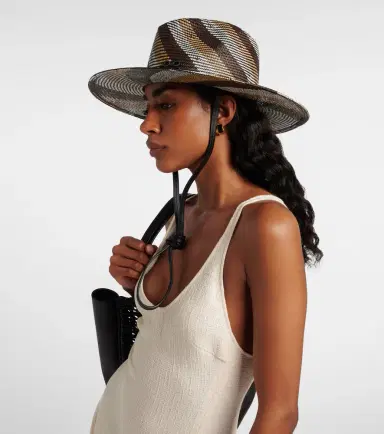 Ruslan Baginskiy Striped straw fedora | Thumbnail 4 Ruslan Baginskiy Striped straw fedora | Thumbnail 4