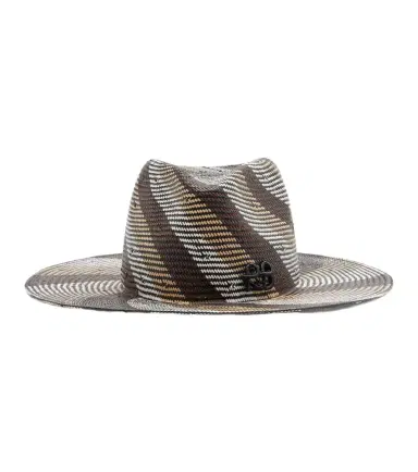 Ruslan Baginskiy Striped straw fedora | Thumbnail 1 Ruslan Baginskiy Striped straw fedora | Thumbnail 1