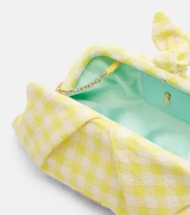 Aquazzura Bow Tie bow-detail checked clutch | Thumbnail 2 Aquazzura Bow Tie bow-detail checked clutch | Thumbnail 2