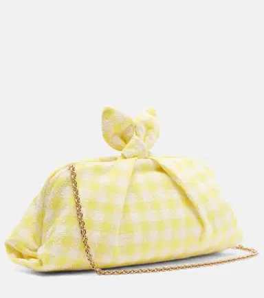 Aquazzura Bow Tie bow-detail checked clutch | Thumbnail 3 Aquazzura Bow Tie bow-detail checked clutch | Thumbnail 3