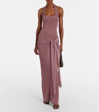 Aya Muse Knitted lamé maxi dress | Thumbnail 2 Aya Muse Knitted lamé maxi dress | Thumbnail 2