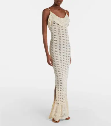 Aya Muse Ruffled pointelle maxi dress | Thumbnail 5 Aya Muse Ruffled pointelle maxi dress | Thumbnail 5