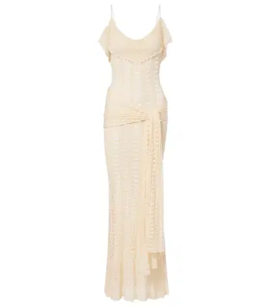 Aya Muse Ruffled pointelle maxi dress | Thumbnail 1 Aya Muse Ruffled pointelle maxi dress | Thumbnail 1
