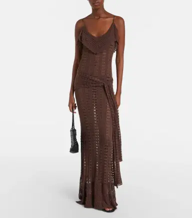 Aya Muse Ruffled pointelle maxi dress | Thumbnail 3 Aya Muse Ruffled pointelle maxi dress | Thumbnail 3