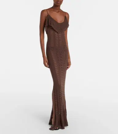 Aya Muse Ruffled pointelle maxi dress | Thumbnail 5 Aya Muse Ruffled pointelle maxi dress | Thumbnail 5