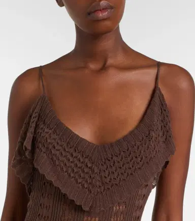 Aya Muse Ruffled pointelle maxi dress | Thumbnail 6 Aya Muse Ruffled pointelle maxi dress | Thumbnail 6