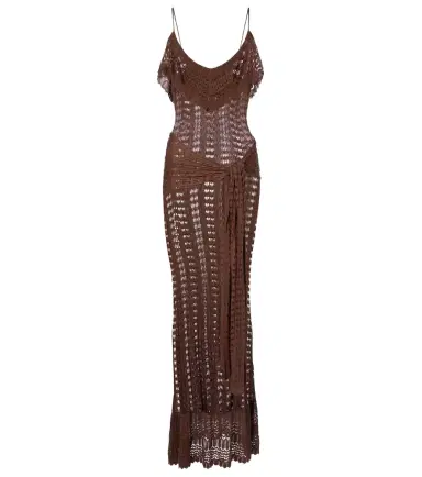 Aya Muse Ruffled pointelle maxi dress | Thumbnail 1 Aya Muse Ruffled pointelle maxi dress | Thumbnail 1