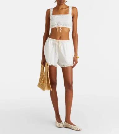 Posse Alma lace-trimmed cotton crop top | Thumbnail 5 Posse Alma lace-trimmed cotton crop top | Thumbnail 5