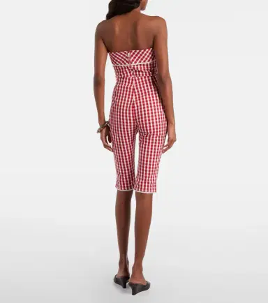 Posse Ebony gingham lace-trimmed cotton-blend capri pants | Thumbnail 3 Posse Ebony gingham lace-trimmed cotton-blend capri pants | Thumbnail 3