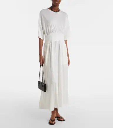 Toteme Cotton and silk jersey midi dress | Thumbnail 2 Toteme Cotton and silk jersey midi dress | Thumbnail 2