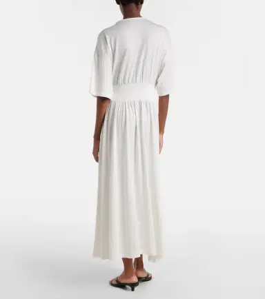 Toteme Cotton and silk jersey midi dress | Thumbnail 3 Toteme Cotton and silk jersey midi dress | Thumbnail 3