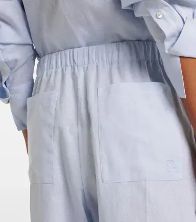Toteme Cotton and linen wide-leg pants | Thumbnail 4 Toteme Cotton and linen wide-leg pants | Thumbnail 4