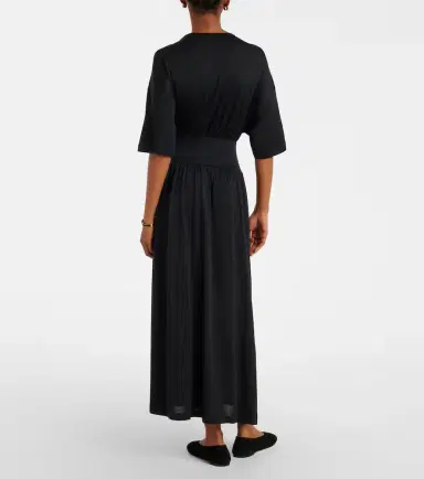 Toteme Cotton and silk midi dress | Thumbnail 4 Toteme Cotton and silk midi dress | Thumbnail 4