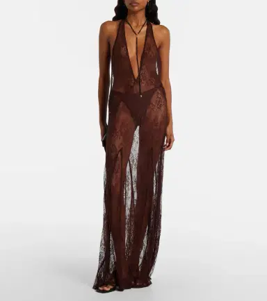 ADRIANA DEGREAS Sheer open-back lace maxi dress | Thumbnail 4 ADRIANA DEGREAS Sheer open-back lace maxi dress | Thumbnail 4