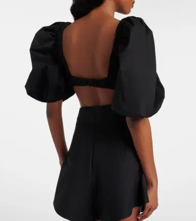 ADRIANA DEGREAS Floral-appliqué cotton-blend crop top | Thumbnail 4 ADRIANA DEGREAS Floral-appliqué cotton-blend crop top | Thumbnail 4