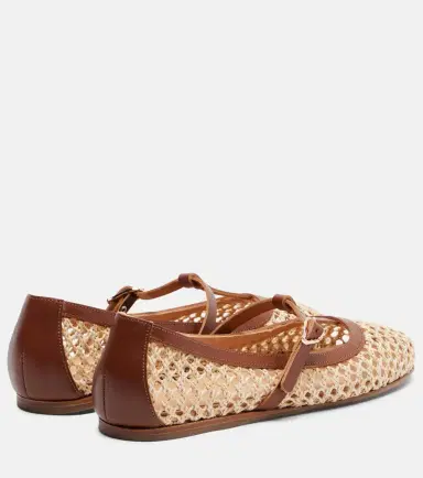 Ancient Greek Sandals Aerati leather-trimmed raffia Mary Jane flats | Thumbnail 2 Ancient Greek Sandals Aerati leather-trimmed raffia Mary Jane flats | Thumbnail 2
