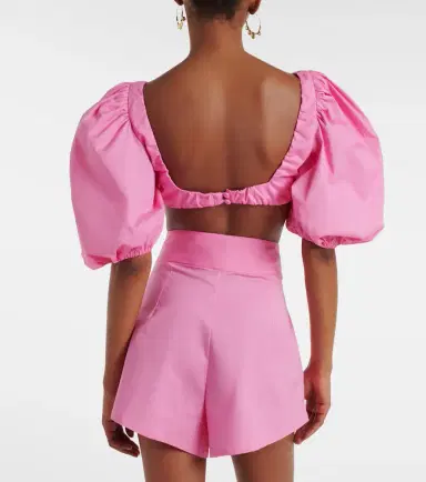 Adriana Degreas Floral-appliqué cotton-blend crop top | Thumbnail 2 Adriana Degreas Floral-appliqué cotton-blend crop top | Thumbnail 2