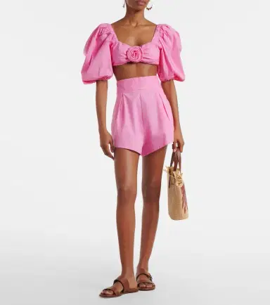 Adriana Degreas Floral-appliqué cotton-blend crop top | Thumbnail 5 Adriana Degreas Floral-appliqué cotton-blend crop top | Thumbnail 5