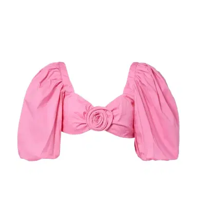 Adriana Degreas Floral-appliqué cotton-blend crop top | Thumbnail 1 Adriana Degreas Floral-appliqué cotton-blend crop top | Thumbnail 1