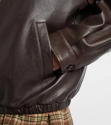 Miu Miu Leather blouson jacket | Thumbnail 2 Miu Miu Leather blouson jacket | Thumbnail 2