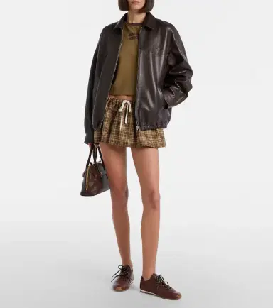 Miu Miu Leather blouson jacket | Thumbnail 3 Miu Miu Leather blouson jacket | Thumbnail 3