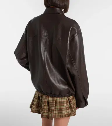 Miu Miu Leather blouson jacket | Thumbnail 5 Miu Miu Leather blouson jacket | Thumbnail 5
