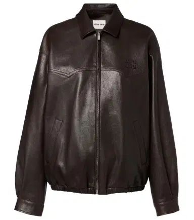 Miu Miu Leather blouson jacket | Thumbnail 1 Miu Miu Leather blouson jacket | Thumbnail 1