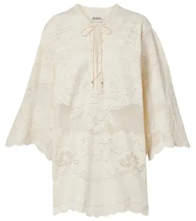Isabel Marant Solara embroidered cotton-blend minidress | Thumbnail 1 Isabel Marant Solara embroidered cotton-blend minidress | Thumbnail 1