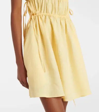 Asceno Como gathered linen minidress | Thumbnail 2 Asceno Como gathered linen minidress | Thumbnail 2