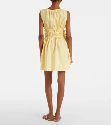 Asceno Como gathered linen minidress | Thumbnail 3 Asceno Como gathered linen minidress | Thumbnail 3