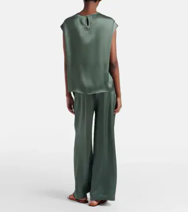 Asceno Isola pleated silk twill wide-leg pants | Thumbnail 2 Asceno Isola pleated silk twill wide-leg pants | Thumbnail 2