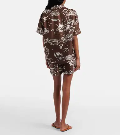 Asceno Zurich printed silk twill shorts | Thumbnail 4 Asceno Zurich printed silk twill shorts | Thumbnail 4