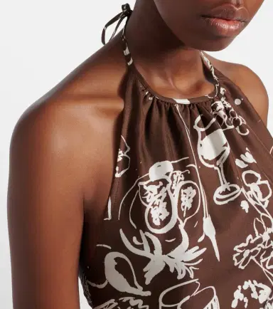 Asceno Bello printed halterneck silk crop top | Thumbnail 4 Asceno Bello printed halterneck silk crop top | Thumbnail 4