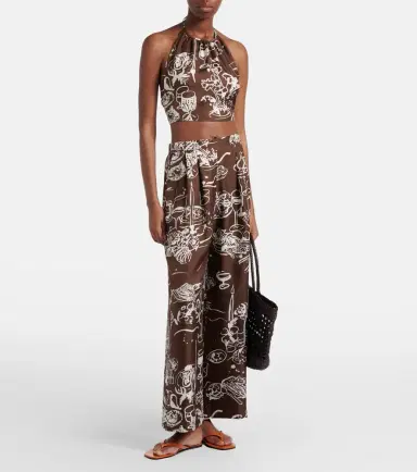 Asceno Bello printed halterneck silk crop top | Thumbnail 5 Asceno Bello printed halterneck silk crop top | Thumbnail 5