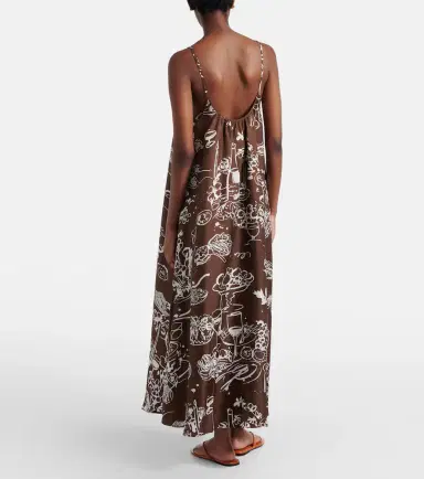 Asceno Napoli printed silk twill maxi dress | Thumbnail 3 Asceno Napoli printed silk twill maxi dress | Thumbnail 3