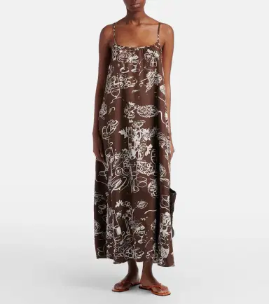 Asceno Napoli printed silk twill maxi dress | Thumbnail 4 Asceno Napoli printed silk twill maxi dress | Thumbnail 4