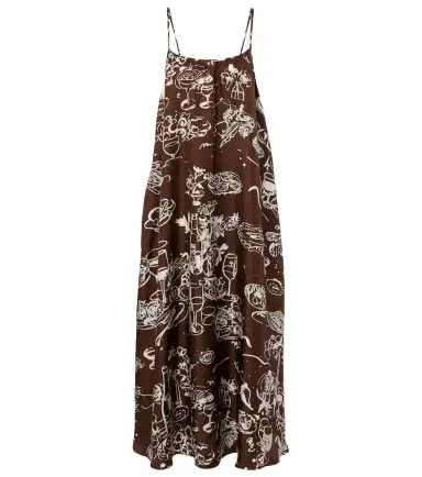 Asceno Napoli printed silk twill maxi dress | Thumbnail 1 Asceno Napoli printed silk twill maxi dress | Thumbnail 1
