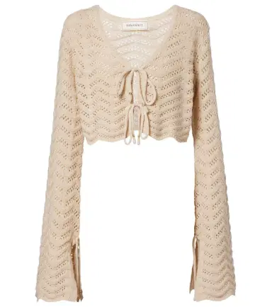 Bananhot Miana open-knit cotton-blend crop top | Thumbnail 1 Bananhot Miana open-knit cotton-blend crop top | Thumbnail 1