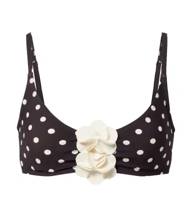 Karla Colletto Floral-appliqué polka-dot bikini top | Thumbnail 1 Karla Colletto Floral-appliqué polka-dot bikini top | Thumbnail 1