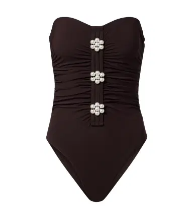 Karla Colletto Maya embellished bandeau swimsuit | Thumbnail 1 Karla Colletto Maya embellished bandeau swimsuit | Thumbnail 1
