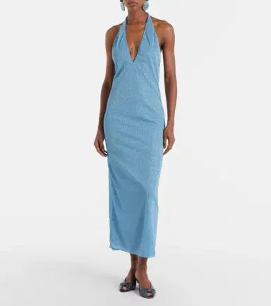 Oséree Oséree Lumière halterneck maxi dress | Thumbnail 4 Oséree Oséree Lumière halterneck maxi dress | Thumbnail 4