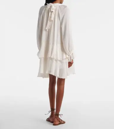 Poupette St Barth Dina ruffled chiffon minidress | Thumbnail 6 Poupette St Barth Dina ruffled chiffon minidress | Thumbnail 6