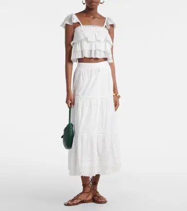 Poupette St Barth Ines broderie anglaise midi skirt | Thumbnail 3 Poupette St Barth Ines broderie anglaise midi skirt | Thumbnail 3