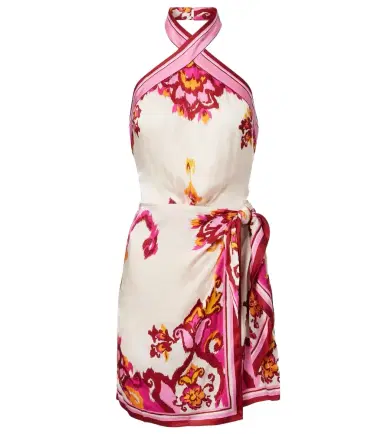 Poupette St Barth Manon printed satin minidress | Thumbnail 1 Poupette St Barth Manon printed satin minidress | Thumbnail 1