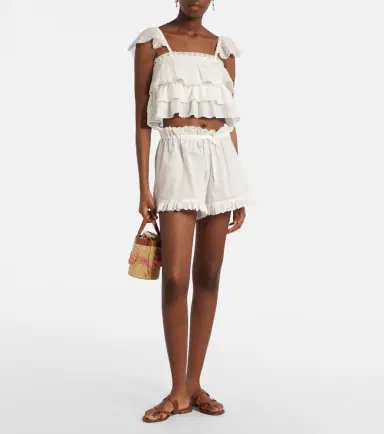 Poupette St Barth Anya ruffled cotton top | Thumbnail 2 Poupette St Barth Anya ruffled cotton top | Thumbnail 2