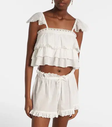 Poupette St Barth Anya ruffled cotton top | Thumbnail 3 Poupette St Barth Anya ruffled cotton top | Thumbnail 3