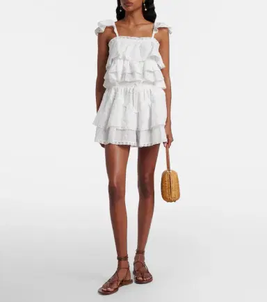 Poupette St Barth Anya ruffled cotton top | Thumbnail 4 Poupette St Barth Anya ruffled cotton top | Thumbnail 4